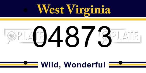 04873 West Virginia License Plate
