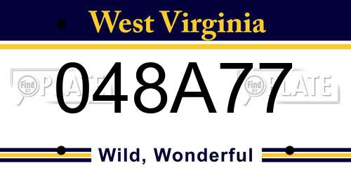 048A77 West Virginia License Plate