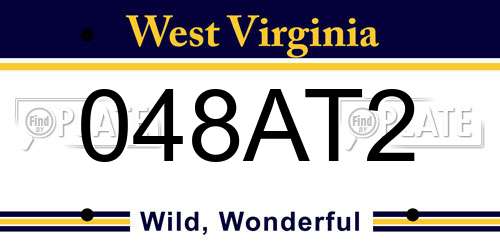 048AT2 West Virginia License Plate