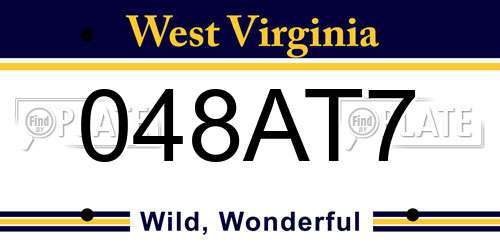 048AT7 West Virginia License Plate