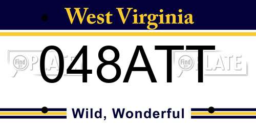 048ATT West Virginia License Plate