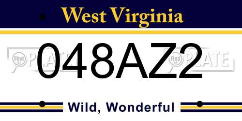 048AZ2 West Virginia License Plate