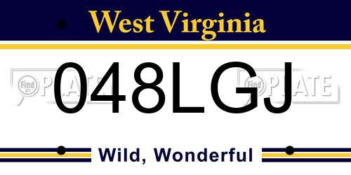 048LGJ West Virginia License Plate