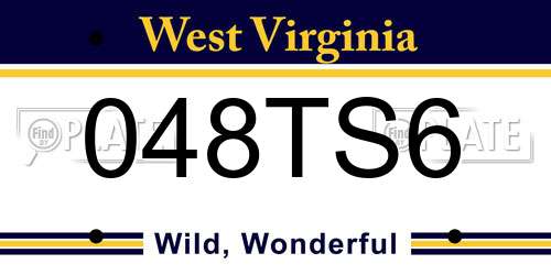 048TS6 West Virginia License Plate