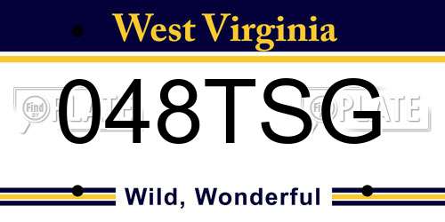 048TSG West Virginia License Plate