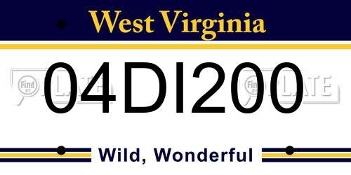 04DI200 West Virginia License Plate