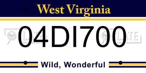 04DI700 West Virginia License Plate