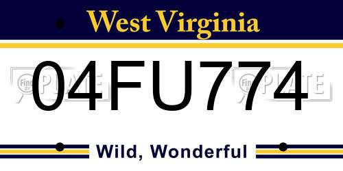 04FU774 West Virginia License Plate