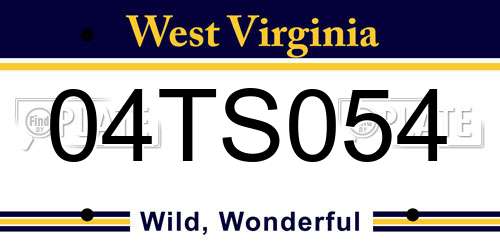04TS054 West Virginia License Plate
