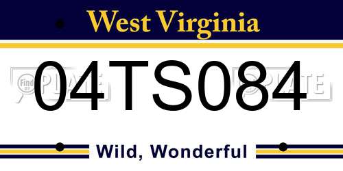 04TS084 West Virginia License Plate