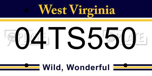 04TS550 West Virginia License Plate