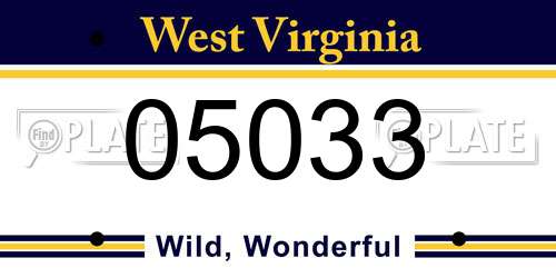 05033 West Virginia License Plate