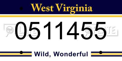 0511455 West Virginia License Plate