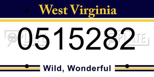 0515282 West Virginia License Plate
