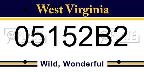05152B2 West Virginia License Plate