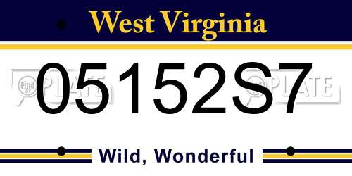 05152S7 West Virginia License Plate