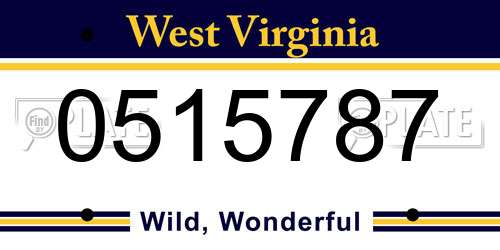 0515787 West Virginia License Plate