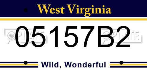 05157B2 West Virginia License Plate