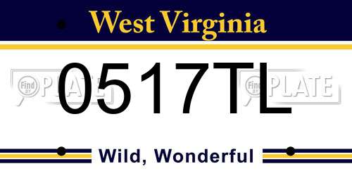 0517TL West Virginia License Plate