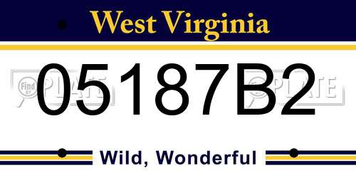 05187B2 West Virginia License Plate