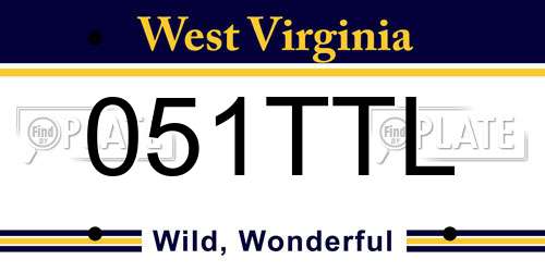 051TTL West Virginia License Plate