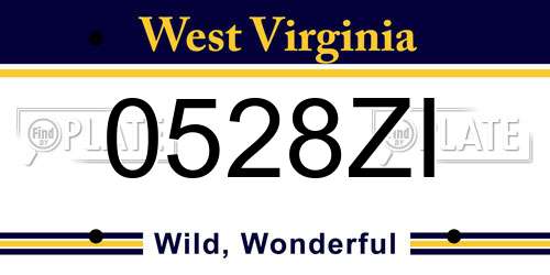 0528ZI West Virginia License Plate