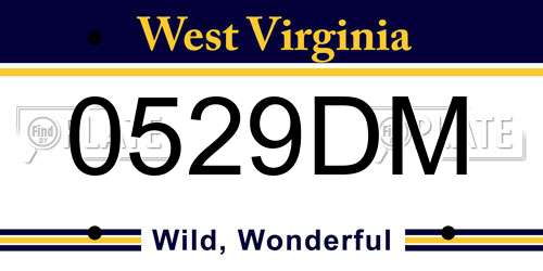 0529DM West Virginia License Plate