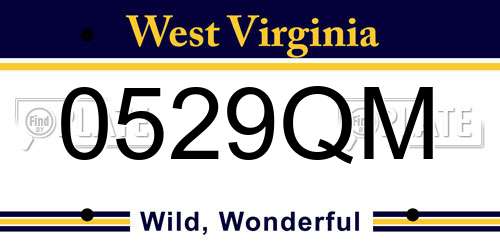 0529QM West Virginia License Plate