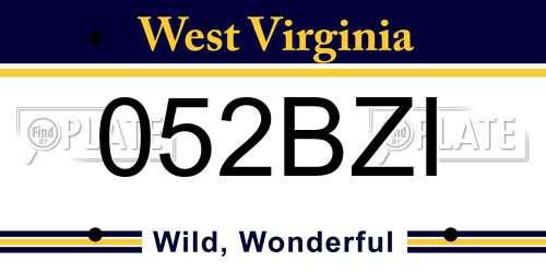 052BZI West Virginia License Plate