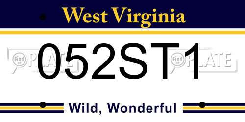 052ST1 West Virginia License Plate