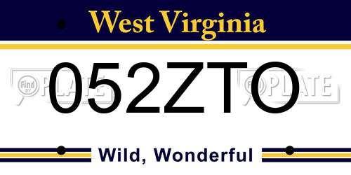052ZTO West Virginia License Plate