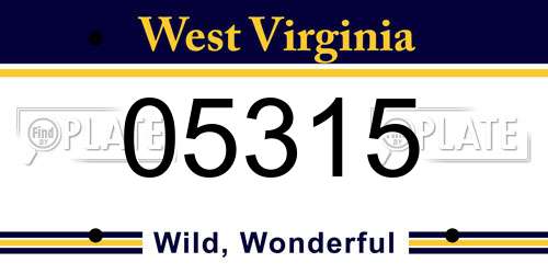 05315 West Virginia License Plate
