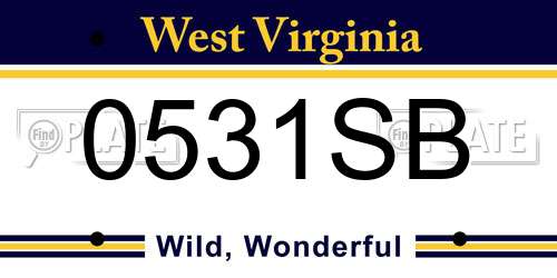 0531SB West Virginia License Plate