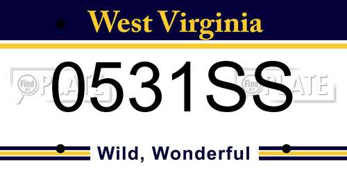 0531SS West Virginia License Plate