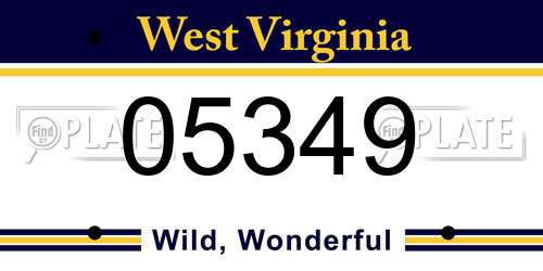 05349 West Virginia License Plate