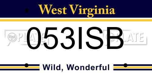053ISB West Virginia License Plate
