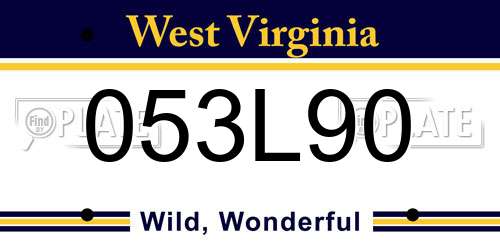053L90 West Virginia License Plate