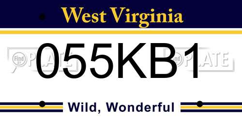 055KB1 West Virginia License Plate