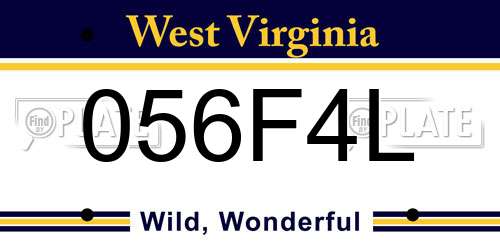 056F4L West Virginia License Plate
