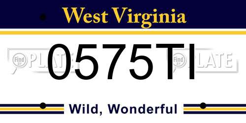0575TI West Virginia License Plate