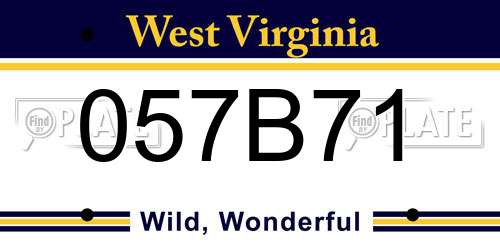 057B71 West Virginia License Plate