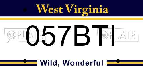 057BTI West Virginia License Plate