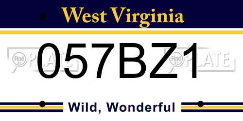 057BZ1 West Virginia License Plate
