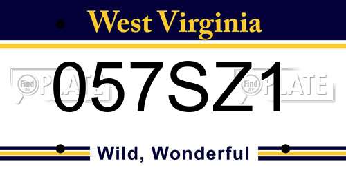 057SZ1 West Virginia License Plate