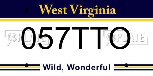 057TTO West Virginia License Plate