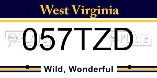 057TZD West Virginia License Plate