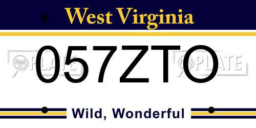 057ZTO West Virginia License Plate