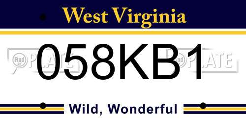 058KB1 West Virginia License Plate