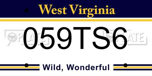 059TS6 West Virginia License Plate