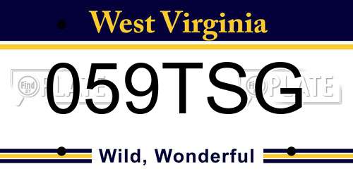 059TSG West Virginia License Plate
